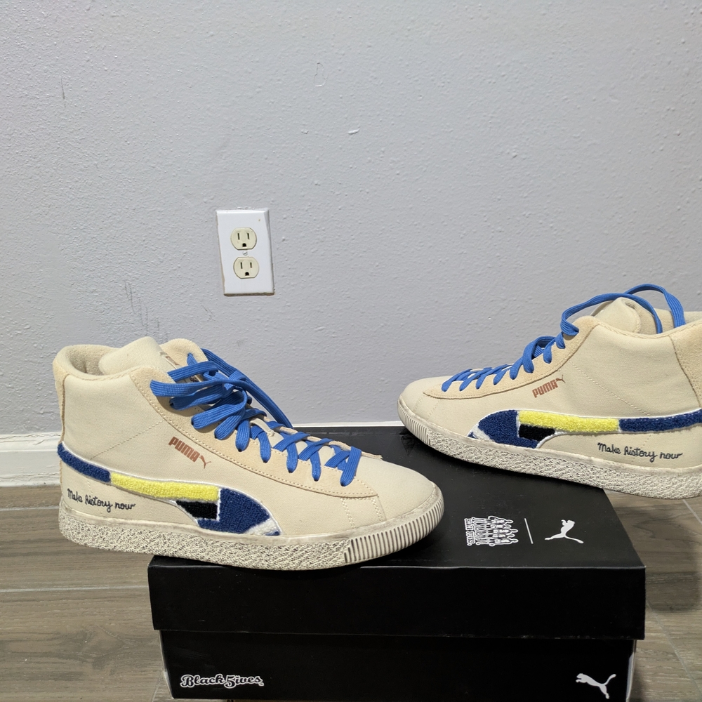 Puma High-Tops with Blue and Yellow Details